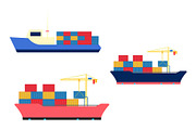 Container Ship at Freight Port Pack, a Technology Illustration by bungamustia (Thumbnail 11 of 12)