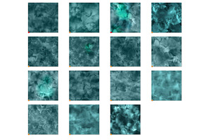 Seamless Teal Watercolor Textures