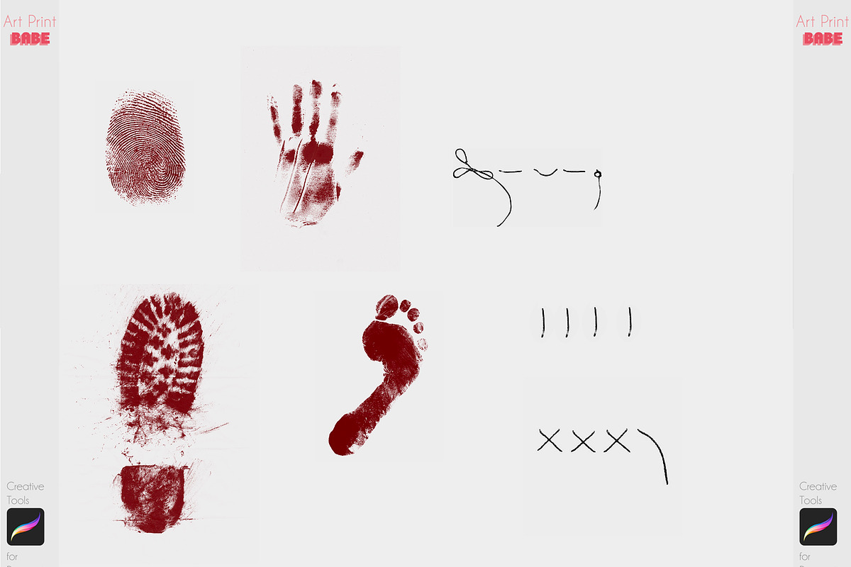 Procreate Scars Wound Injury Brushes, a Brush Add-On by ArtPrintBabe