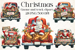 Christmas Gnome and Truck-28 PNG, an Illustration by Libby Wishes