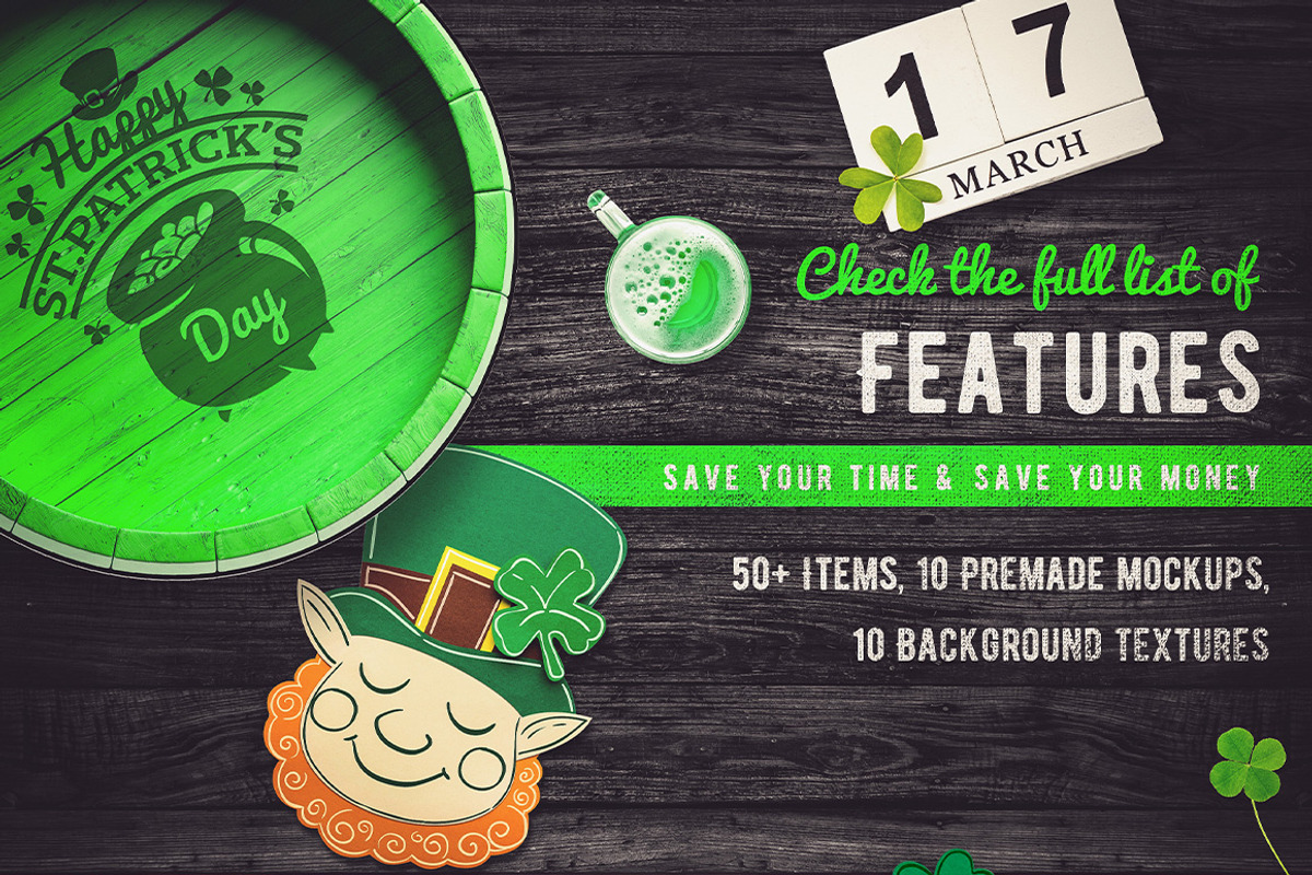 St. Patrick's Day - Scene Generator, a Hat Mockup by relineo.mock-ups (Photo 2 of 5)