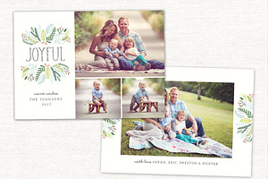 Christmas Card Template Joyful CC166, a Card Template by OtoStudio