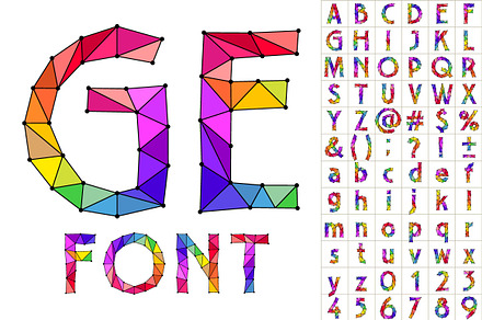 Colorful font of patches preview 2