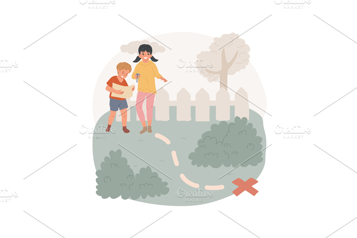 Treasure hunt isolated cartoon, a Person Illustration by Visual Generation