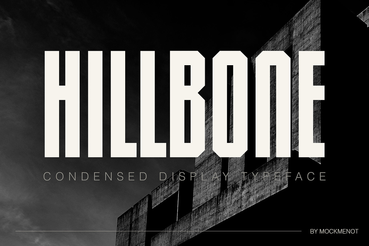 Hillbone - Condensed Display Font, a Sans Serif Font by Mockmenot (Photo 1 of 7)