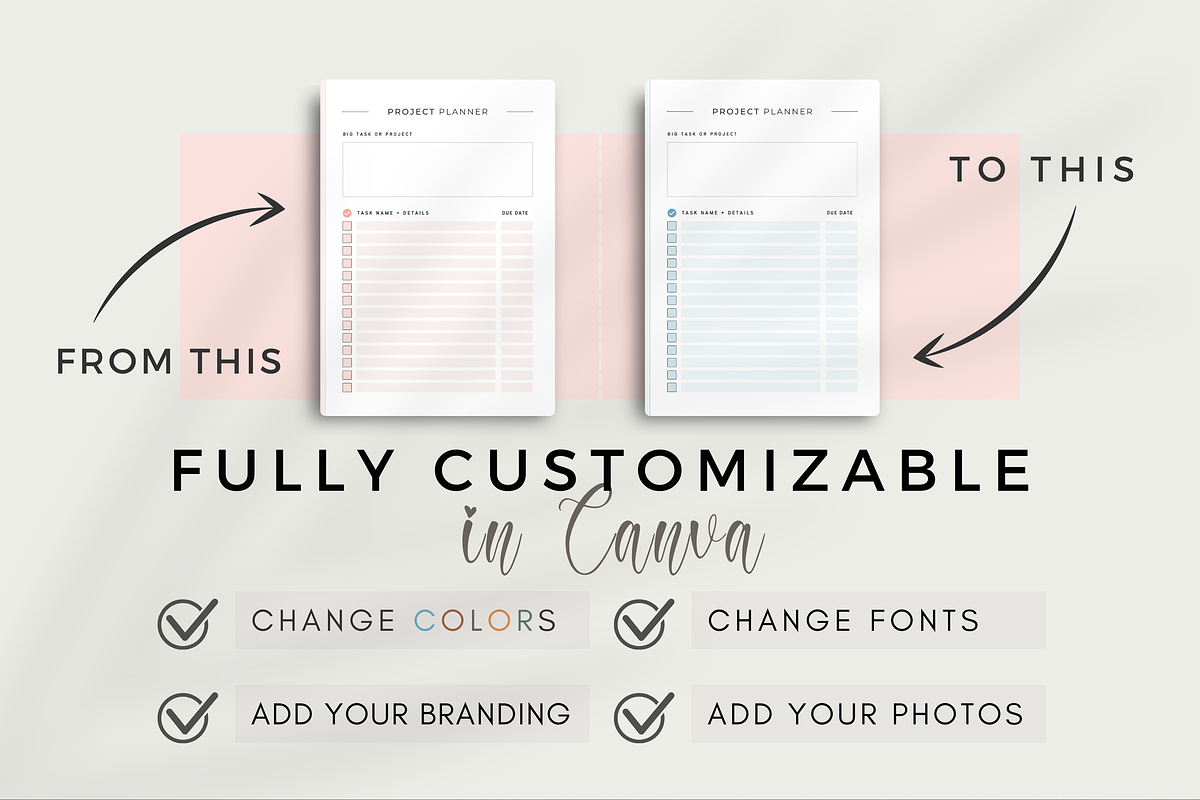 Editable Planner Template Canva, a Stationery Template by Designs by Darowan (Photo 9 of 11)