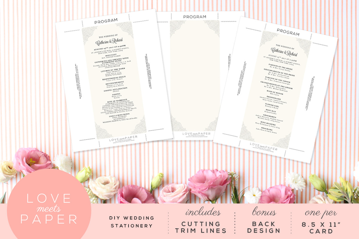 Wedding Program Template P1006, a Templates & Theme by Love Meets Paper (Photo 2 of 2)