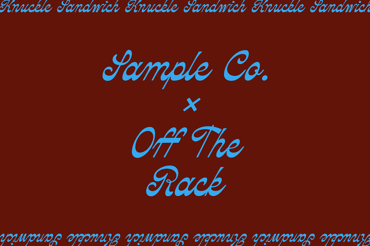 Knuckle Sandwich Script Typeface, a Script Font by Off The Rack © (Photo 2 of 7)