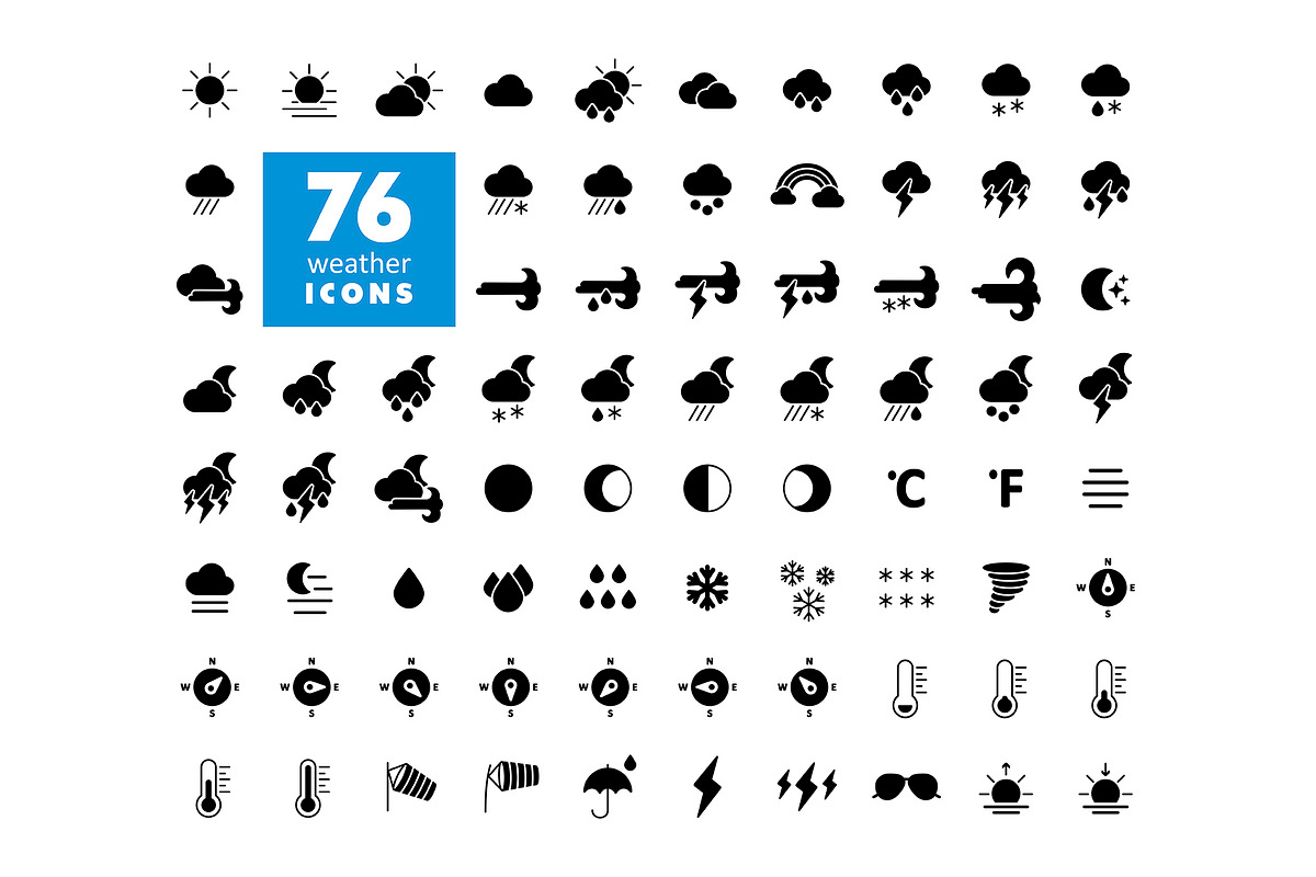 76 weather forecast glyph icon set, an Icon by Nasik-Nosik