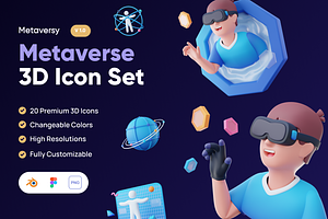 Metaversy - Metaverse 3D Icon Set