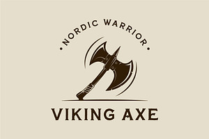 viking ax logo vector vintage, a Branding & Logo Template by zyxroun shop