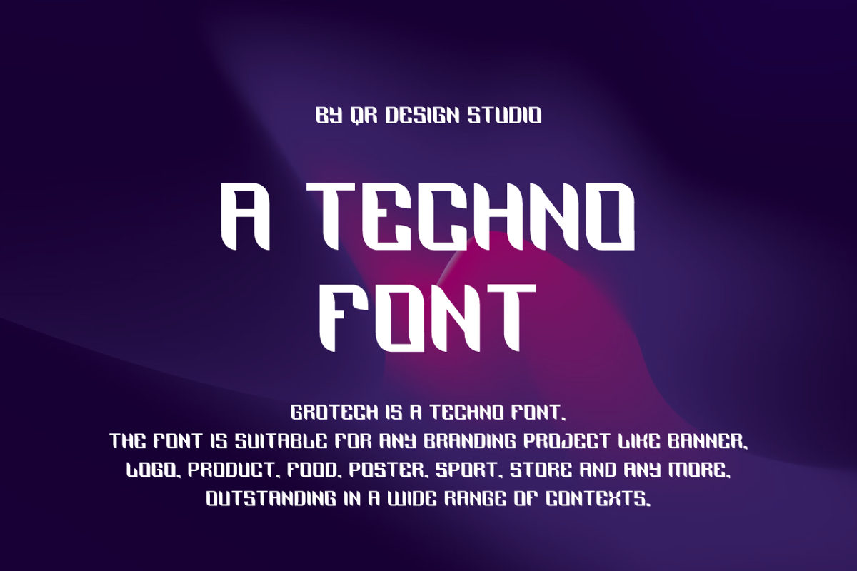 Grotech - Tech & Futuristic Font, a Sans Serif Font by QR Design Studio (Photo 2 of 8)