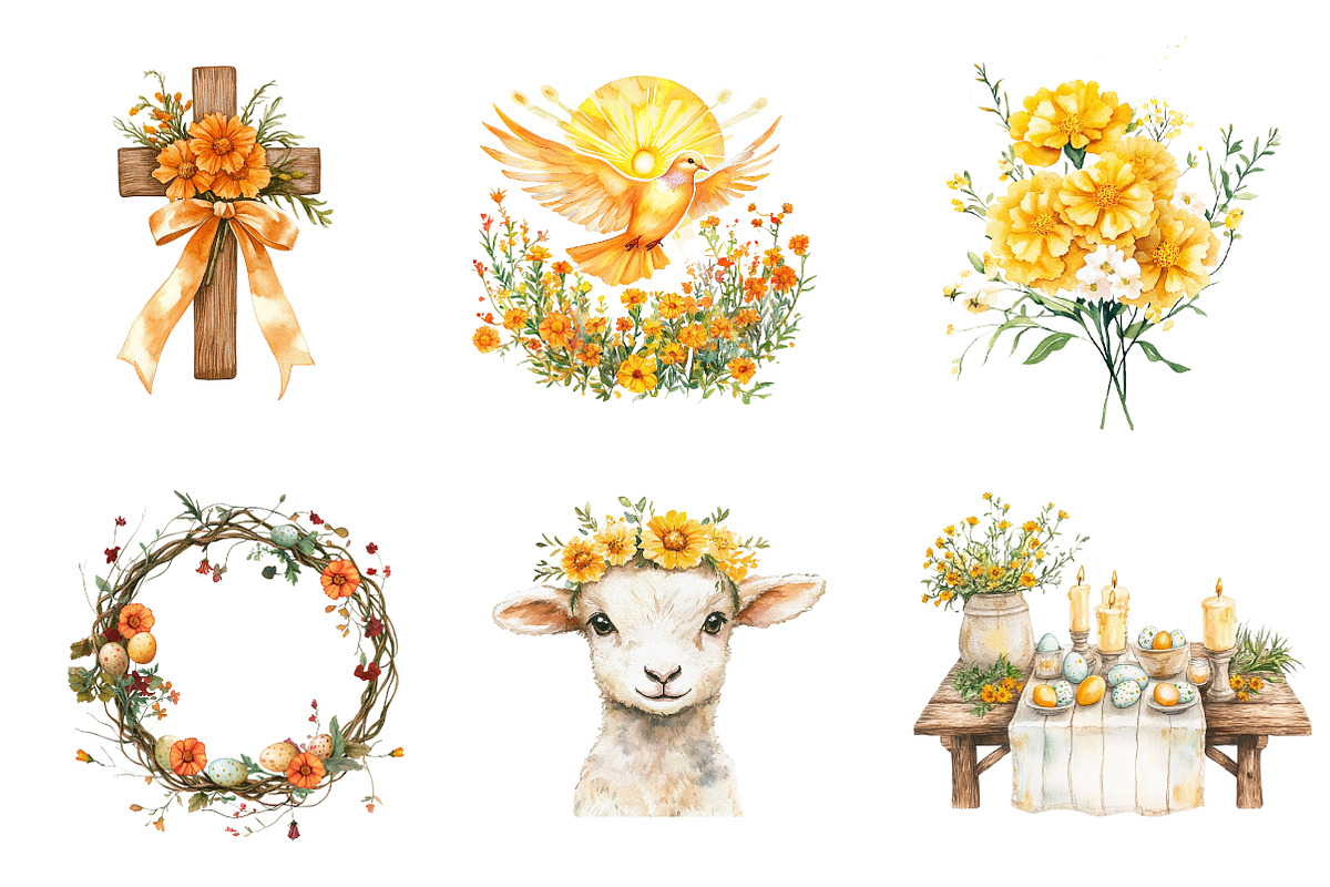 Marigold Easter Clipart, an Illustration by CreationArt (Photo 2 of 5)