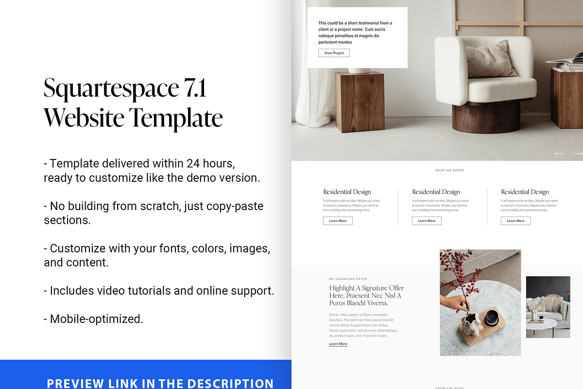 Portfolio Squarespace 7.1 Template, a Websites & App Template by Kseniia_Design (Photo 3 of 8)