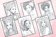 Black Women Coloring Pages, an Illustration by Catchy Ideaz (Thumbnail 2 of 3)
