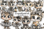 Leopard print cat clipart, an Illustration by DreamArtGraphic (Thumbnail 1 of 5)
