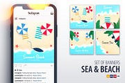 Sea & Beach Social Media Banners., a Social Media Template by Leo Edition (Thumbnail 1 of 4)