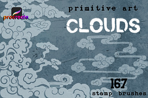 160 Clouds Stamp Brushes Procreate