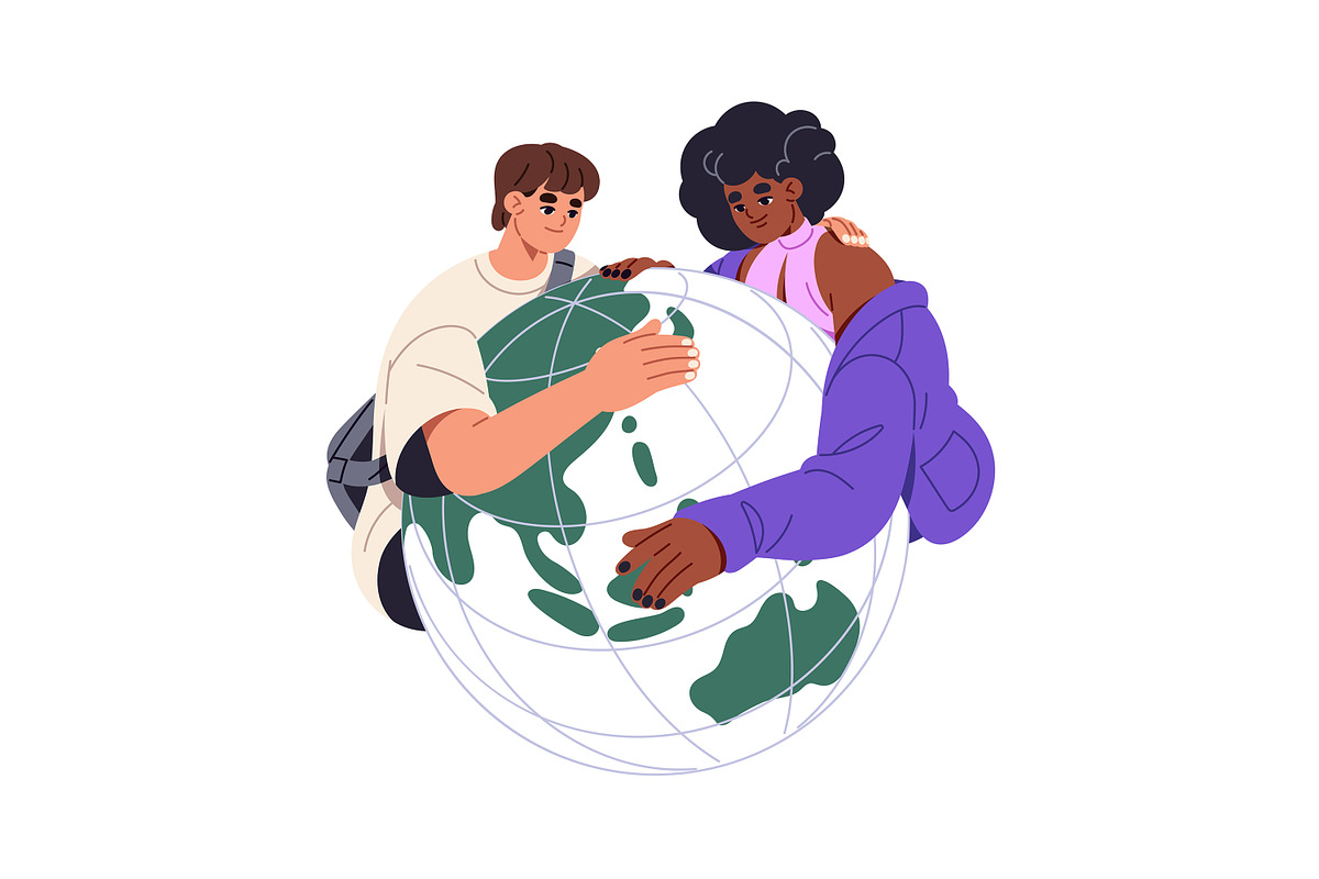 People care about Earth concepts set, a Person Illustration by PaperTrident (Photo 3 of 3)