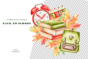 Back to school watercolor clipart., an Education Illustration by SabinaWatercolorArt (Thumbnail 6 of 15)