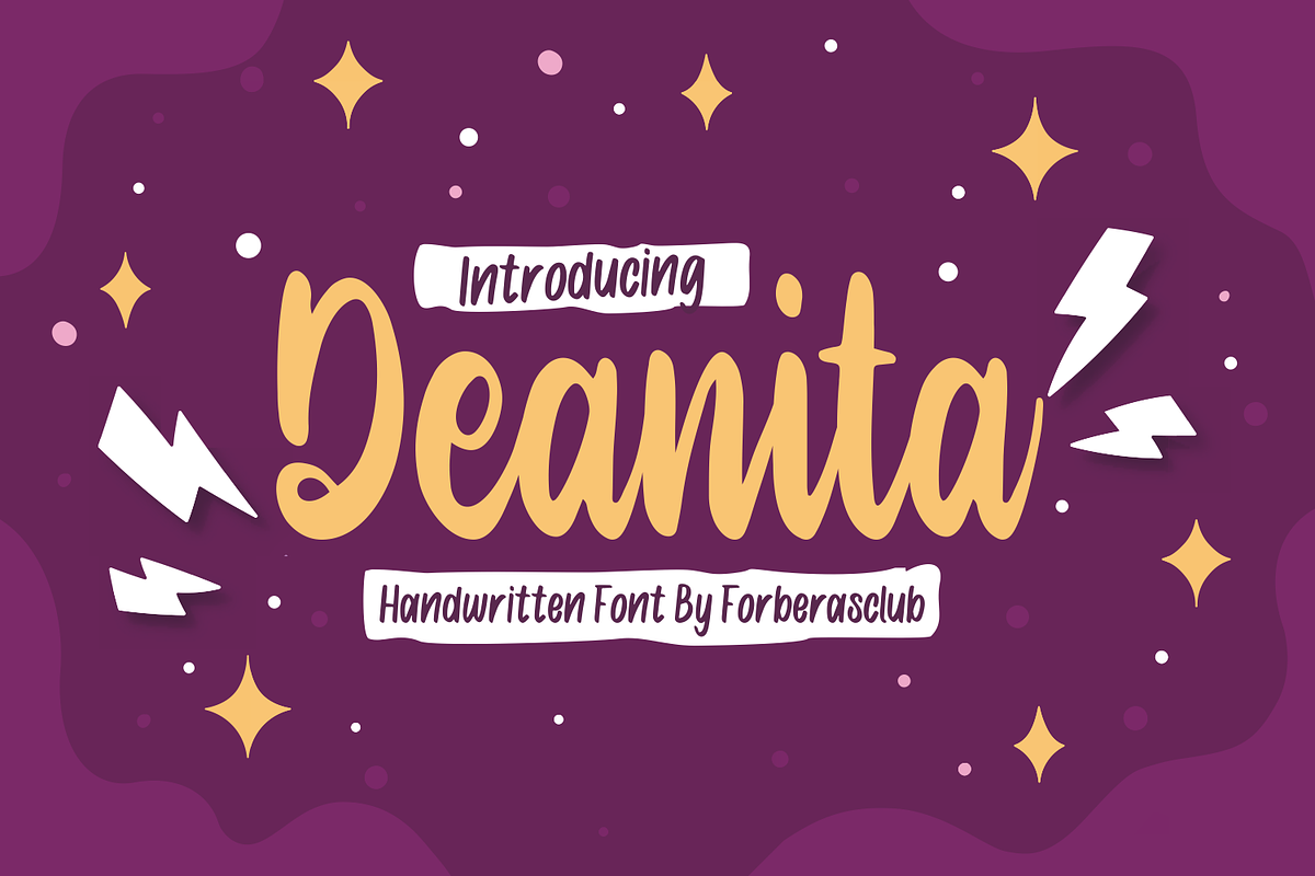 Deanita | Handwritten Font, a Script Font by Forberas Club (Photo 1 of 7)