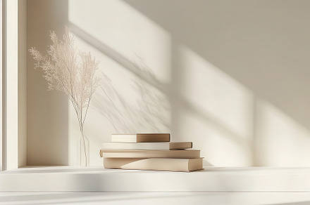 Books and Dried Flowers in Sunlight, a Background Photo by Pixeness