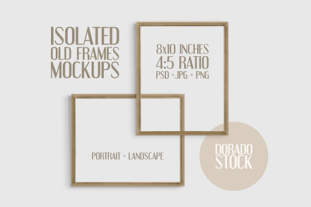 Isolated Old Frames Mockup