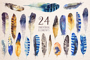 Watercolor BOHO feather DIY_4, an Object Graphic by Peace ART (Thumbnail 1 of 7)