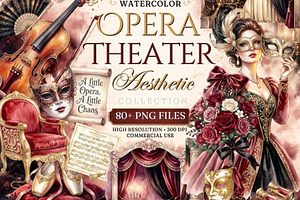 Watercolor Opera Theater Bundle, a Person Illustration by Tanya Kart