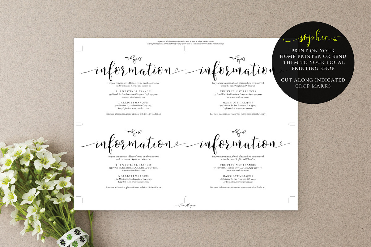 Wedding Information Cards, Sophie, an Invitation Template by Alice Bluefox (Photo 7 of 8)