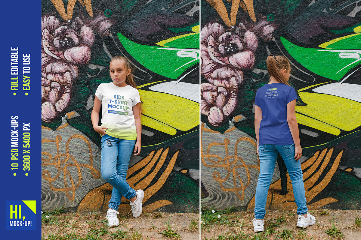 Kids Girl T-Shirt PSD Mockups Vol8, a Shirt Mockup by Hi, Mock-Up! (Photo 5 of 8)