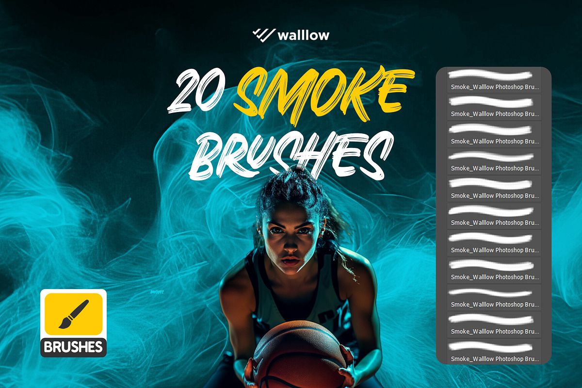 Realistic smoke photoshop brushes, a Brush Add-On by Walllow Creatives (Photo 2 of 3)