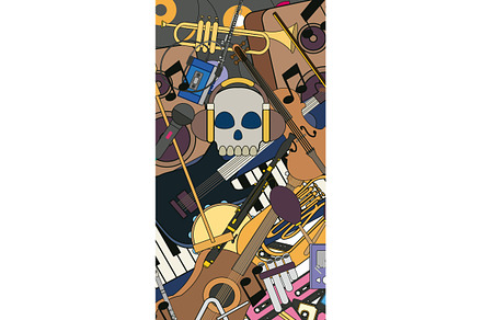 doodle background of music