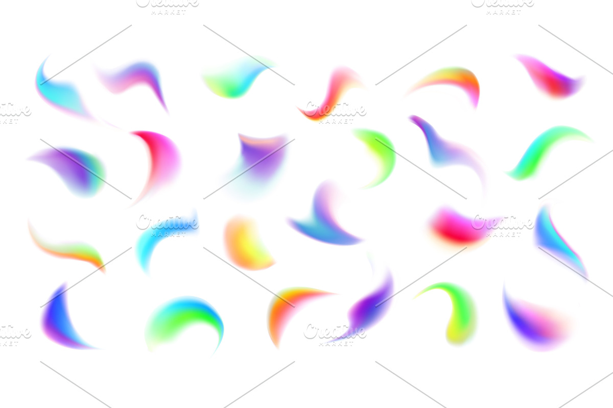 Gradient fluid brush shapes, a Decorative Illustration by Vector Tradition