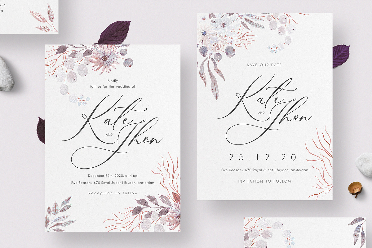 Minimalist Wedding Invitation Set, an Invitation Template by Theme Weavers (Photo 2 of 5)