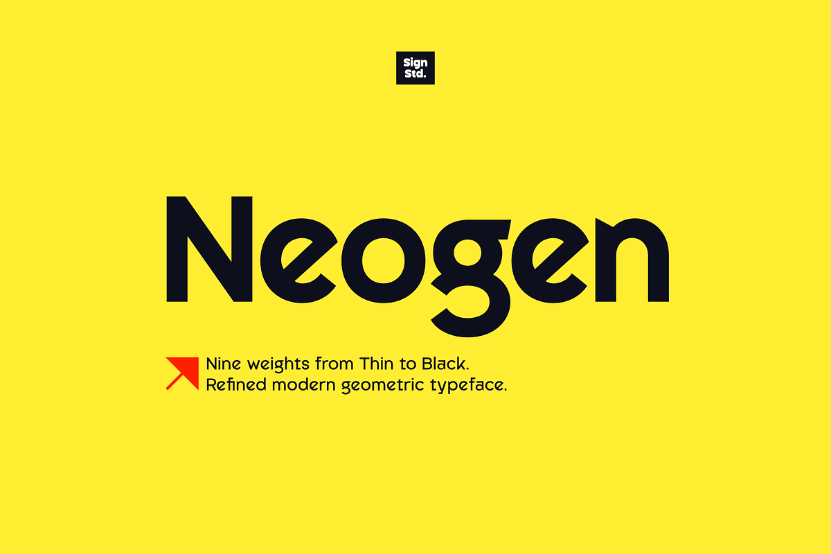 Neogen - Elegant Geometric Typeface, a Sans Serif Font by Sign Studio (Photo 1 of 15)
