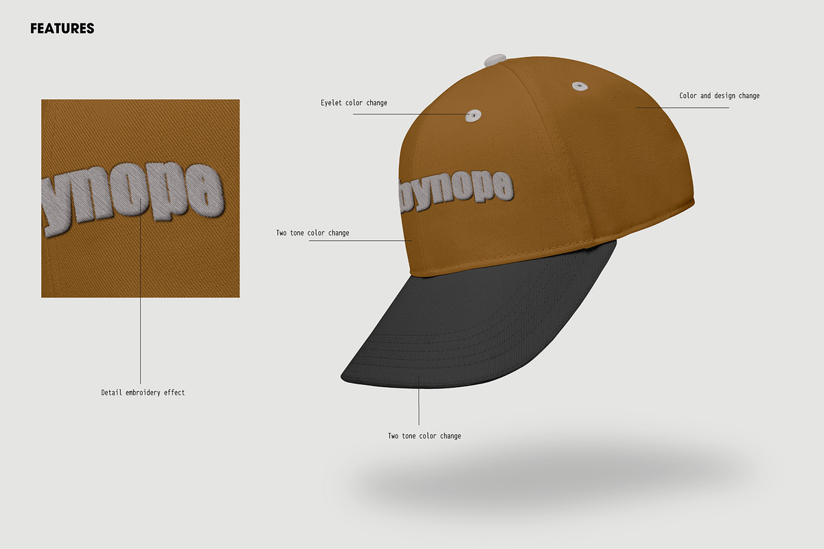 Baseball Caps Hat Mockup Vol 1, a Hat Mockup by made_by_nope (Photo 21 of 29)