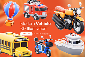 3D Illustration Modern Vehicle