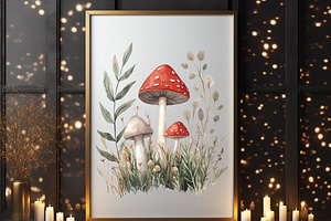 Watercolor Mushrooms Clipart Bundles