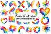 Rainbow Paint Splash Clipart, an Illustration by Daily.Designs (Thumbnail 1 of 5)