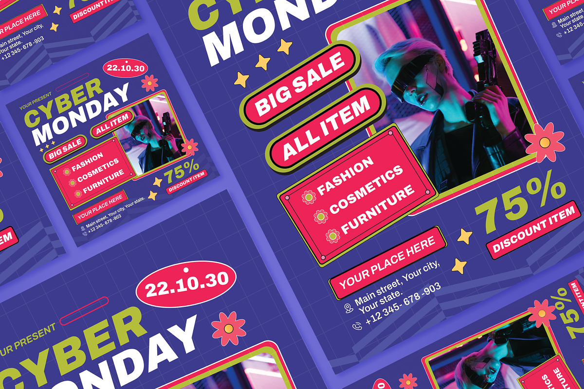 Cyber Monday Flyer Set, a Flyer Template by SquidPixey (Photo 4 of 6)