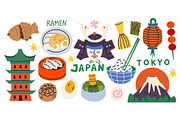 Japan Travel Clipart Vector Set, a Decorative Illustration by Luamor (Thumbnail 2 of 5)