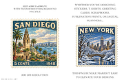 Winter Postage Stamps PNG, a Seasonal Illustration by Markicha Art (Thumbnail 2 of 5)