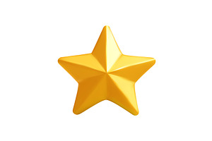 3d Gold star icon, an Object Illustration by ModVector
