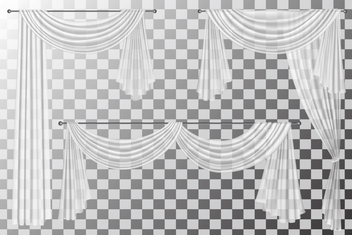 Set vector transparent curtains, a Decorative Illustration by belander (Photo 2 of 3)
