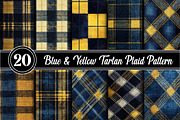 Blue & Yellow Tartan Plaid Pattern, an Illustration by RobertsArt (Thumbnail 1 of 4)
