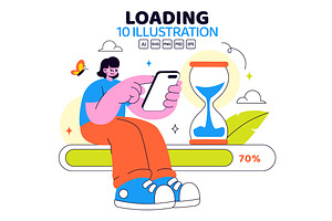 10 Loading Vector Illustration, a Technology Illustration by denayunebgt