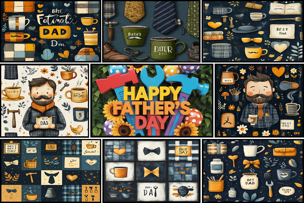 Happy Father’s Day Themed Paper, a Background Graphic by Printable Treasure (Photo 1 of 5)