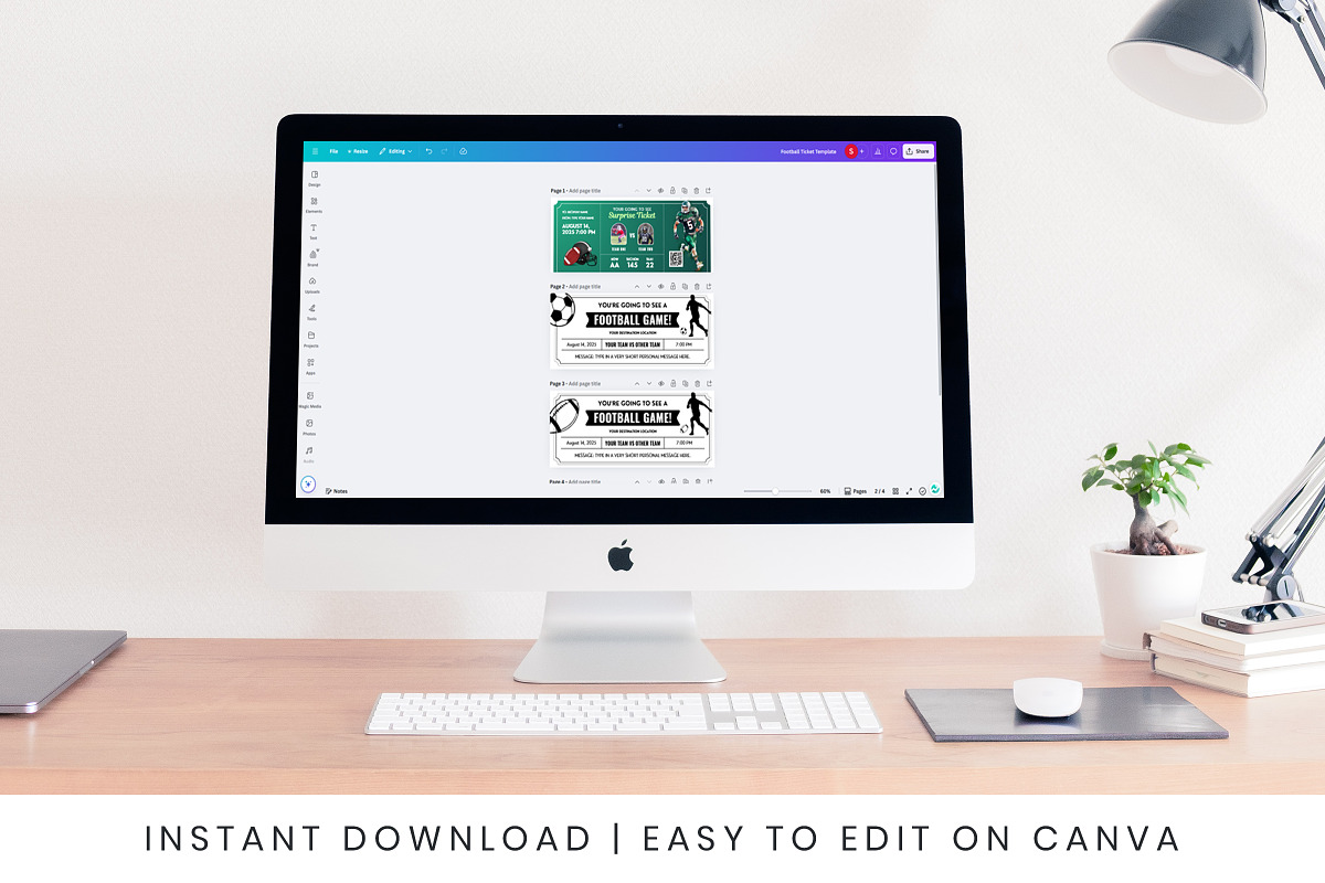 Football Ticket Canva Template, a Card Template by Snapybiz (Photo 5 of 10)