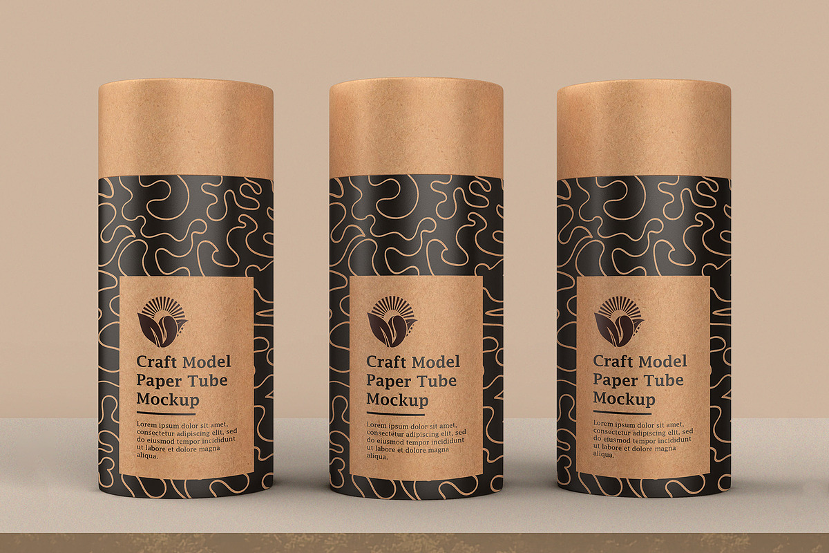 Craft Paper Tube Mockup PSD, a Cups & Container Mockup by Ram Studio LLC (Photo 18 of 19)